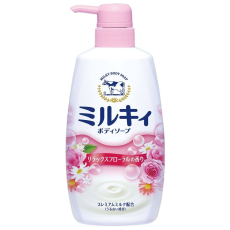  Cow Увлажняющее молочное жидкое мыло для тела (цветочный аромат) "Milky Body Soap" дозатор 550 мл, фото 1 