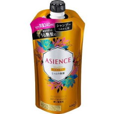  Увлажняющий шампунь для волос с медом и протеином жемчуга Kao "Asience", цветочный аромат, запасной блок 340 мл, фото 1 