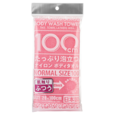  Shower Long Body Towel Массажная мочалка для тела, розовая, средней жесткости, 28х110 см, фото 1 