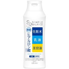  Лосьон-молочко Simple Balance 3 в 1 с эффектом UV-защиты SPF 5, с тремя видами гиалуроновой кислоты UTENA, 220 мл., фото 1 