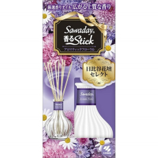  Натуральный аромадиффузор для дома KOBAYASHI Sawaday Stick Parfum Aromatic Floral, с цветочно-цитрусовым ароматом, стеклянный флакон 70мл, 8 палочек., фото 2 