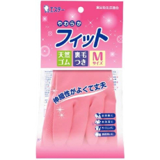  ST Резиновые перчатки (средней толщины, с внутренним покрытием), розовые размер М, 1 пара, фото 1 