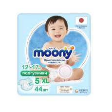  Японские подгузники для детей Moony размер 5/XL, 12-17 кг, 44 шт ( на липучках ), фото 1 