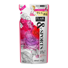  KAO Flair Fragrance&Sports Splash Rose Кондиционер для белья, с ароматом персика, личи и розы, мягкая упаковка, 420мл., фото 1 