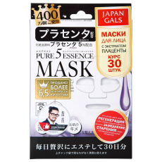  Japan Gals Маска для лица "Pure5 Essential Placenta", с экстрактом плаценты, 30 шт, фото 1 
