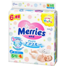  Подгузники Merries Japan размер S 4-8кг, 82+6шт., увеличенная упаковка, фото 1 