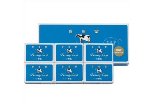  Cow мыло молочное освежающее Beauty Soap с ароматом жасмина синяя упаковка, 6 шт х 85 г, фото 1 