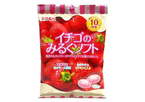 Мягкая сливочно-клубничная карамель Hokkaido Strawberry & Milk candy, Ribon, фото 1 