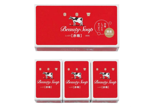  Cow Мыло молочное увлажняющее Beauty Soap с ароматом розы красная упаковка, 3 шт.х 100 г, фото 1 