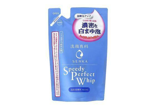  Shiseido SENKA Speedy Perfect Whip Увлажняющая пенка для умывания с гиалуроновой кислотой и протеинами шелка (для сухой и нормальной кожи), мягкая упаковка, 130 мл., фото 1 