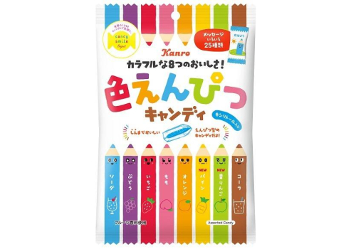  Kanro Карамель леденцовая "Цветные карандаши", с фруктовыми вкусами, 80 гр, фото 1 