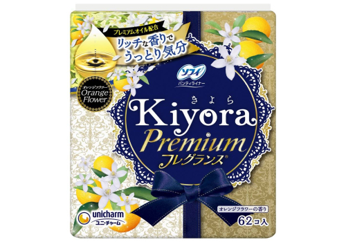  Ежедневные гигиенические прокладки Sofy Kiyora Premium с ароматом цветов апельсинового дерева Unicharm, 62 шт., фото 1 