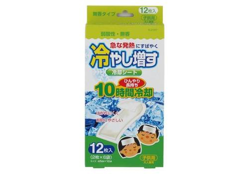  KIYOU-JOCHUGIKU Охлаждающие гелевые пластыри, детские (без аромата), пачка 12 шт, фото 1 