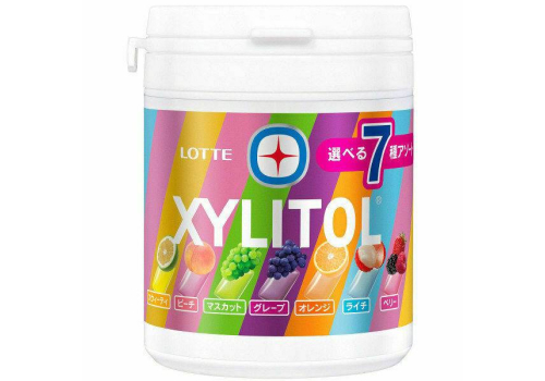  Lotte Xylitol Gum Bottle Жевательная резинка, 7 фруктовых вкусов, подушечки, банка, 143 гр, фото 1 
