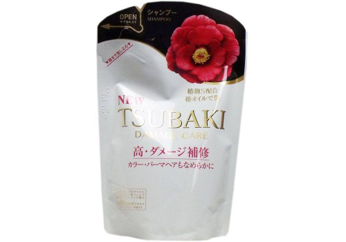  Shiseido TSUBAKI Damage Care Шампунь для поврежденных волос с маслом камелии, мягкая упаковка, 345 мл, фото 1 