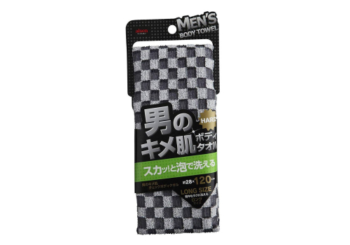  Aisen Men's Skin Texture Мочалка массажная мужская жесткая, удлиненная, черно-белая, 28х120 см, фото 1 