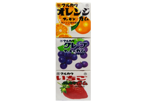  Жевательная резинка Marukawa из 3х вкусов: апельсин, клубника, виноград, 17гр, фото 1 