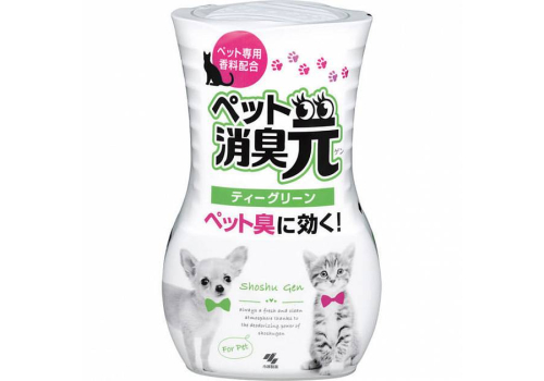  Жидкий дезодорант для устранения запаха домашних животных Kobayashi Shoshugen for Pets Tea Green с ароматом зеленого чая 400 мл, фото 1 