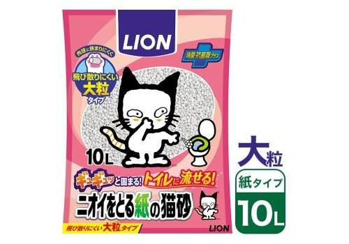  Lion Наполнитель для кошачьего туалета бумажный комкующийся крупные гранулы 10л, фото 1 