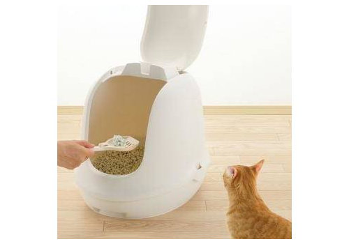  Richell Туалет для кошек Lapre Cat закрытый 37,5 × 48 × 40H (см) розовый, фото 4 