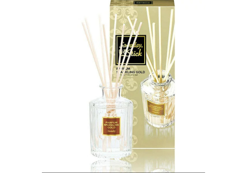  KOBAYASHI Sawaday Stick Parfum Sparkling Gold Натуральный аромадиффузор для дома, с ярким цветочно-цитрусовым ароматом и нотками жасмина и розы, стеклянный флакон 70мл, 8 палочек., фото 1 