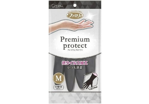  Перчатки виниловые для бытовых и хозяйственных нужд ST Family Premium Protect, с двухслойной структурой и противовирусной обработкой поверхности, чёрные (внутри розовые), 1пара. размер М, фото 1 