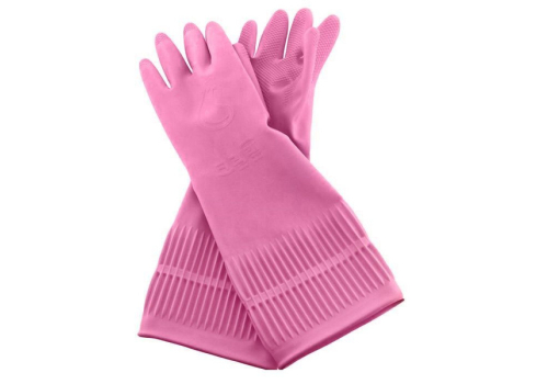  Хозяйственные ароматизированные перчатки Latex Glove, размер S (розовые), CLEAN WRAP 1 пара, фото 1 