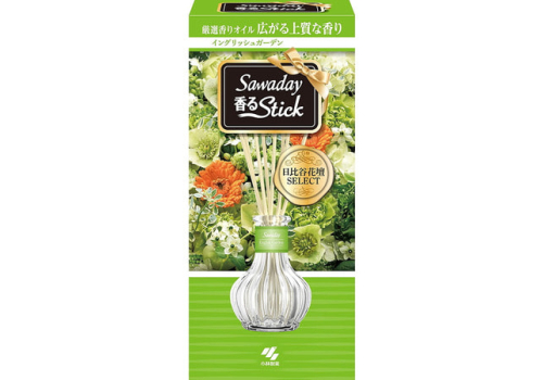  Kobayashi "Sawaday Stick Parfum English Garden" Натуральный аромадиффузор для дома, с ароматом ландыша, стеклянный флакон, 70 мл, 8 палочек., фото 1 