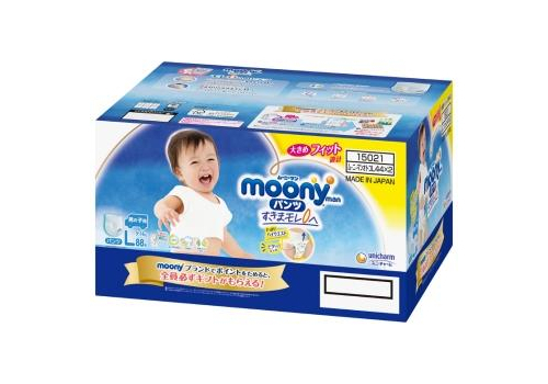  Moony Disney  Трусики для мальчика размер L 9-14кг коробка 88шт  ВНУТРЕННИЙ РЫНОК ЯПОНИИ, фото 1 