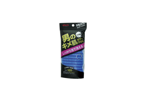  AISEN Men's Texture Body Towel Hard Мочалка массажная мужская с текстурированной поверхностью, жесткая, удлиненная, синяя, 25Х120см., фото 1 