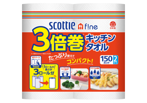  Бумажные полотенца для кухни повышенной плотности Crecia "Scottie f!ne" (150 листов в рулоне) х 2 рулона, фото 1 