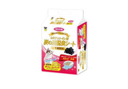  Super Cat Premium Салфетка еженедельная для кошачьего туалета Unicharm антибактериальная с древесным углем 20шт Япония, фото 1 