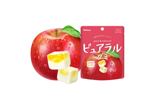  Фруктовый мармелад KABAYA Pureral Gummy нежное яблоко,58г, Япония, фото 1 