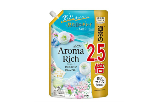  LION Кондиционер для белья "AROMA" (ДЛИТЕЛЬНОГО действия "Aroma Rich Sarah" / "Сара" с богатым ароматом натуральных масел 950мл, фото 1 