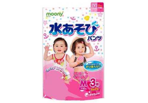  Трусики Moony Disney (Japan) для купания М 7-10кг, для девочки 3шт, фото 1 