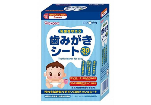  Детские салфетки для чистки зубов Hamigaki Sheet Baby Wakodo 30шт, фото 1 