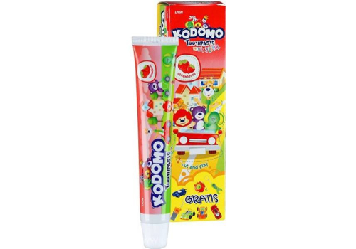  Зубная паста детская с клубничным вкусом 6+ Kodomo Lion Japan 45гр, фото 1 