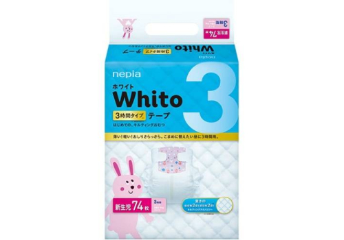  Подгузники Whito 3 Premium Japan  размер NB до 5кг 74шт, фото 1 