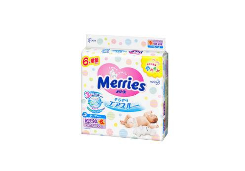  Подгузники Merries Japan размер NB до 5кг, 90+6шт., увеличенная упаковка, фото 1 