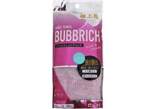  "Aisen Bubbrich" Массажная мочалка с высоким пенообразованием, средней жесткости, розовая, серая  28Х100 см., фото 1 